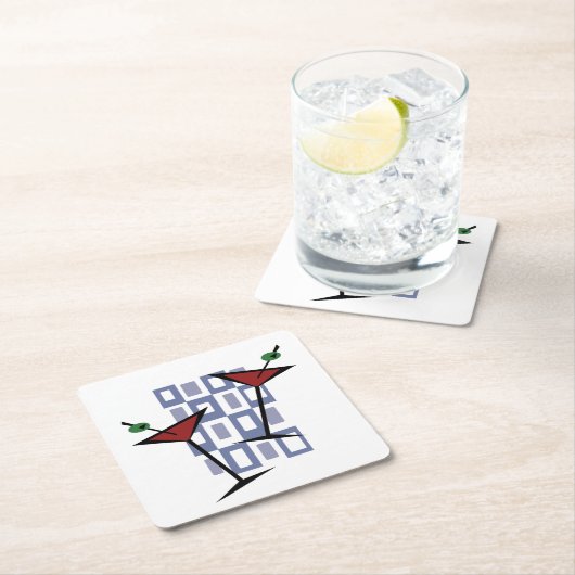 素晴らしいヴィンテージスタイルマルティーニ スクエアペーパーコースター (インサイチュ)