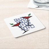 素晴らしいヴィンテージスタイルマルティーニ スクエアペーパーコースター (アングル)