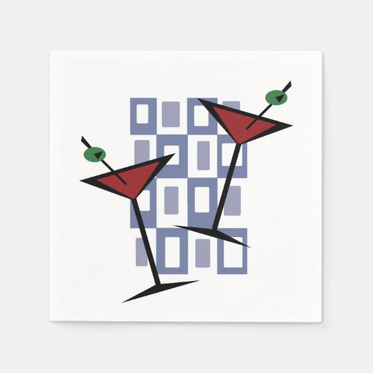 素晴らしいヴィンテージスタイルマルティーニ スタンダードカクテルナプキン (正面)