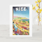 素晴らしいヴィンテージ旅行ポスター カード (黄色い花)