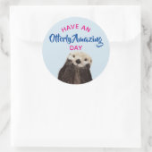 素晴らしい一日を過ごすかわいい写真を撮る ラウンドシール (バッグ)