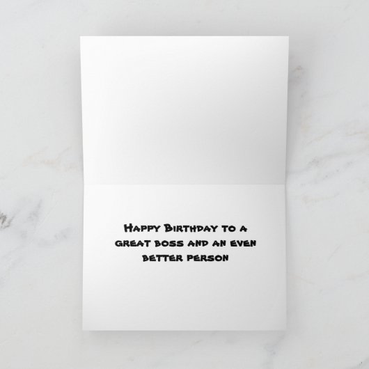 素晴らしい上司に誕生日のお祝いを カード (内部)