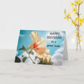 素晴らしい上司に誕生日のお祝いを カード (黄色い花)