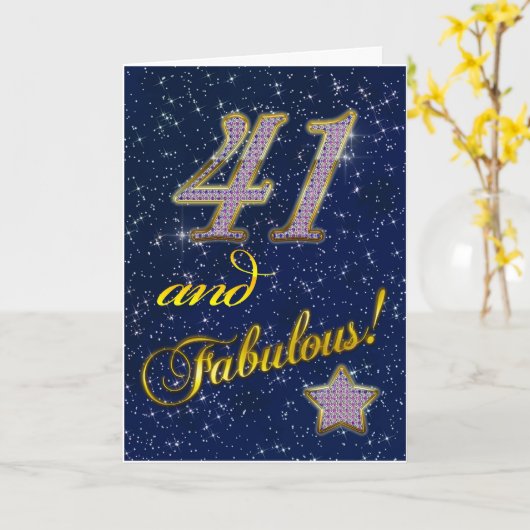 素晴らしい人のための41歳の誕生日 カード (黄色い花)