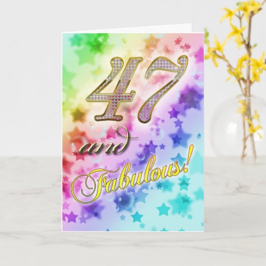 素晴らしい人のための47歳の誕生日 カード (黄色い花)