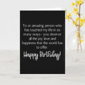 素晴らしい人物への素晴らしい願い誕生日 カード (黄色い花)