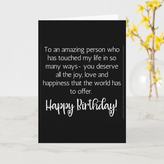 素晴らしい人物への素晴らしい願い誕生日 カード (黄色い花)