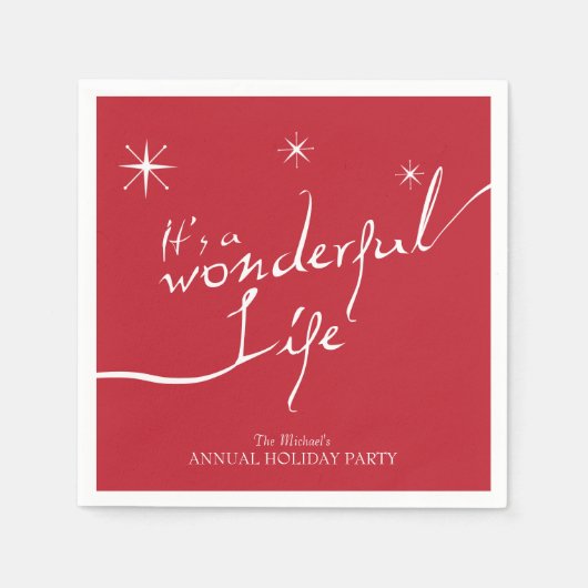 素晴らしい人生だホリデーパーティー スタンダードカクテルナプキン (正面)
