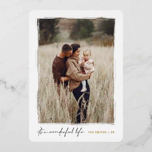 素晴らしい人生だ | クリスマスエレガントの写真 箔シーズンカード (正面)