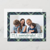 素晴らしい人生だ |グリーン・ネイビータータンチェックホリ シーズンポストカード (正面/裏面)