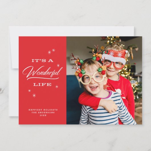 素晴らしい人生だ |ホリデーのフォトカード シーズンカード (正面)