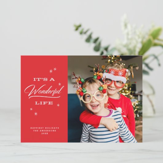 素晴らしい人生だ |ホリデーのフォトカード シーズンカード (スタンド正面)