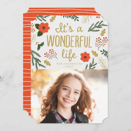 素晴らしい人生だ | 休日の写真カード シーズンカード (正面/裏面)