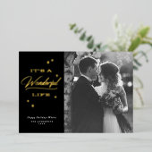 素晴らしい人生のクリスマスエレガント写真金ゴールドだ 箔シーズンカード (立ち正面)