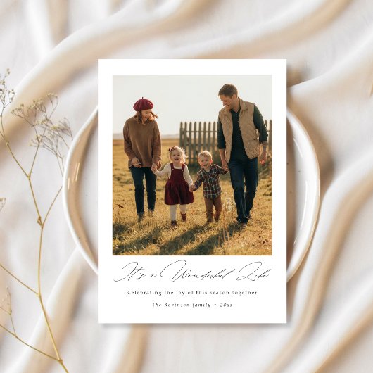 素晴らしい人生の家族のモダンクリスマス シーズンカード