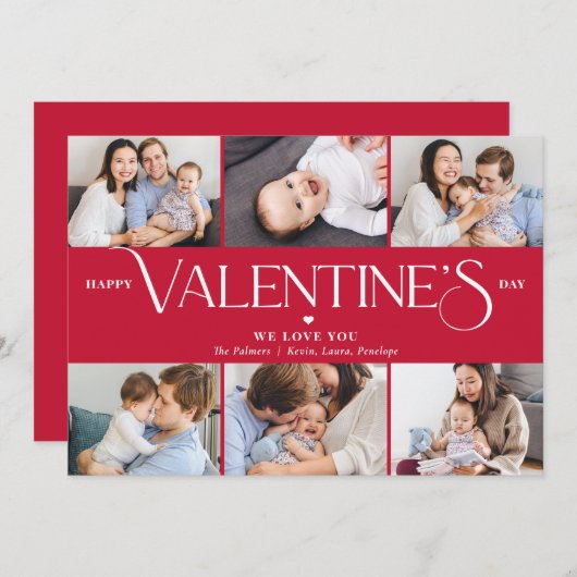 素晴らしい人生の編集可能なカラーバレンタインデーカード シーズンカード (正面/裏面)