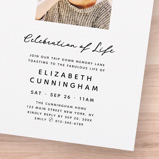 素晴らしい人生の記念写真を思い出モダンす 招待状