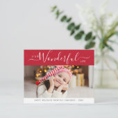 素晴らしい人生の赤と白のレタリング ポストカード (スタンド正面)