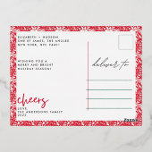 素晴らしい人生の金ゴールド・クリスマス 箔シーズンポストカード (裏面)