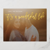 素晴らしい人生の金ゴールド・クリスマス 箔シーズンポストカード (正面)