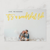 素晴らしい人生の黄色いクリスマスだ シーズンポストカード (正面)