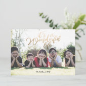 素晴らしい人生ゴールド・フォイルのクリスマスフォト シーズンカード (スタンド正面)