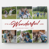 素晴らしい人生ダークレッド6写真家族のコラージュ フォトプラーク