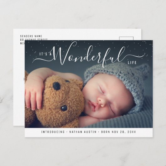 素晴らしい人生 | 出産発表 ポストカード (正面/裏面)