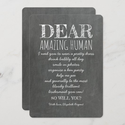 素晴らしい人間の花嫁おもしろいの提案のために 招待状 (正面/裏面)