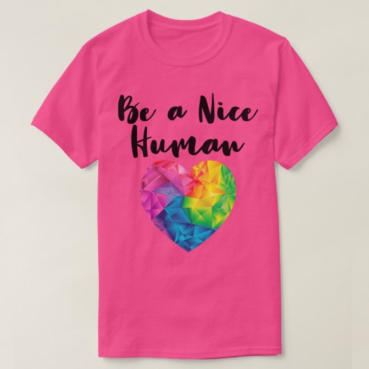 素晴らしい人間の虹の世界のハートの日である Tシャツ (デザイン正面)