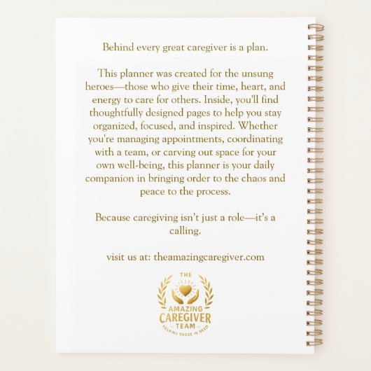 素晴らしい介護者プランナー プランナー手帳 (裏面)