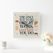 素晴らしい仕事をする唯一の方法 スクエア壁時計 (ホーム)