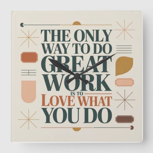 素晴らしい仕事をする唯一の方法 スクエア壁時計 (正面)