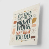 素晴らしい仕事をする唯一の方法 スクエア壁時計 (傾斜)