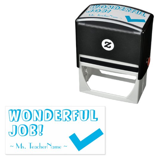 "素晴らしい仕事！" +カスタム家庭教師の名前Self-inking S セルフインキングスタンプ (インサイチュ)