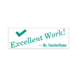 「素晴らしい仕事！」+先生の名前ゴム印 セルフインキングスタンプ