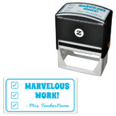「素晴らしい仕事!」 +教育者の名前ラバースタンプ セルフインキングスタンプ (インサイチュ)