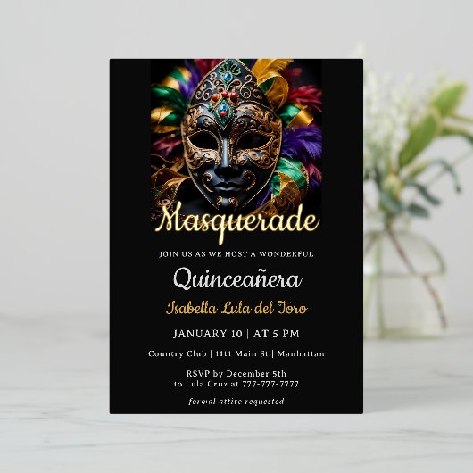 素晴らしい仮装誕生日フォイル招待状 箔招待状 (立ち正面)