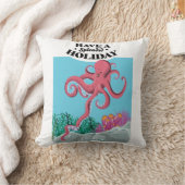 素晴らしい休日のイカを食べる クッション (ブランケット)