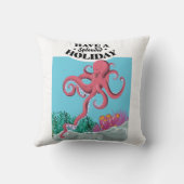 素晴らしい休日のイカを食べる クッション (裏面)