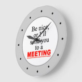 素晴らしい会議おもしろいオフィスの時計 ラージ壁時計 (傾斜)