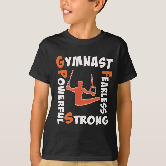 素晴らしい体操の男の子の体育専門家力の強さ Tシャツ (正面)