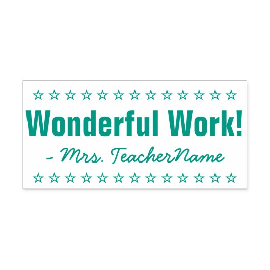 「素晴らしい作品！」+インストラクター名ラバースタンプ セルフインキングスタンプ (デザイン)