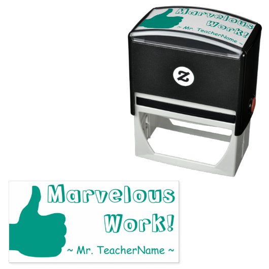 「素晴らしい作品!」+チューターの名前ラバースタンプ セルフインキングスタンプ (インサイチュ)