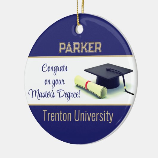 素晴らしい修士号!卒業 セラミックオーナメント (左)