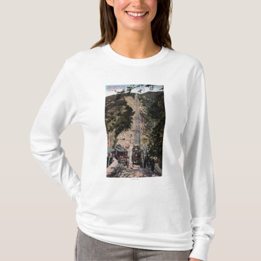 素晴らしい傾斜の鉄道の眺め Tシャツ (正面)