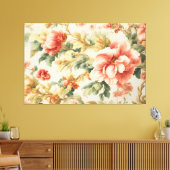 素晴らしい優しい絶妙な花離れ、花。絵を描の キャンバスプリント (インサイチュ (リビング))