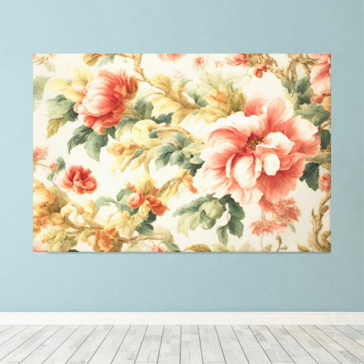 素晴らしい優しい絶妙な花離れ、花。絵を描の キャンバスプリント (インサイチュ (ウッドフロア))