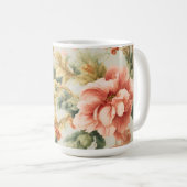 素晴らしい優しい絶妙な花離れ、花。絵を描の コーヒーマグカップ (正面右)