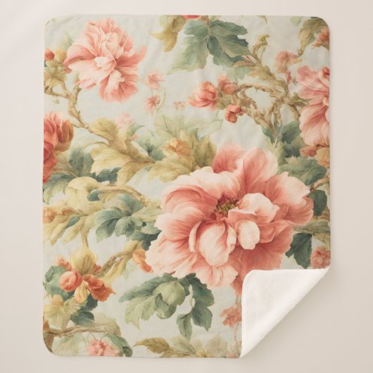 素晴らしい優しい絶妙な花離れ、花。絵を描の シェルパブランケット (正面)